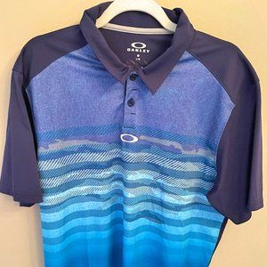 Oakley Blue patterned Men's Large Polo Shirt